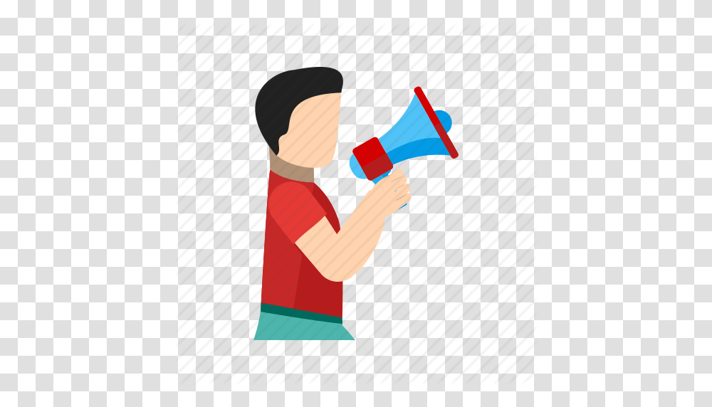 Announce Announcement Male Man Notice Speak Speaker Icon, Flag, Horn, Brass Section Transparent Png