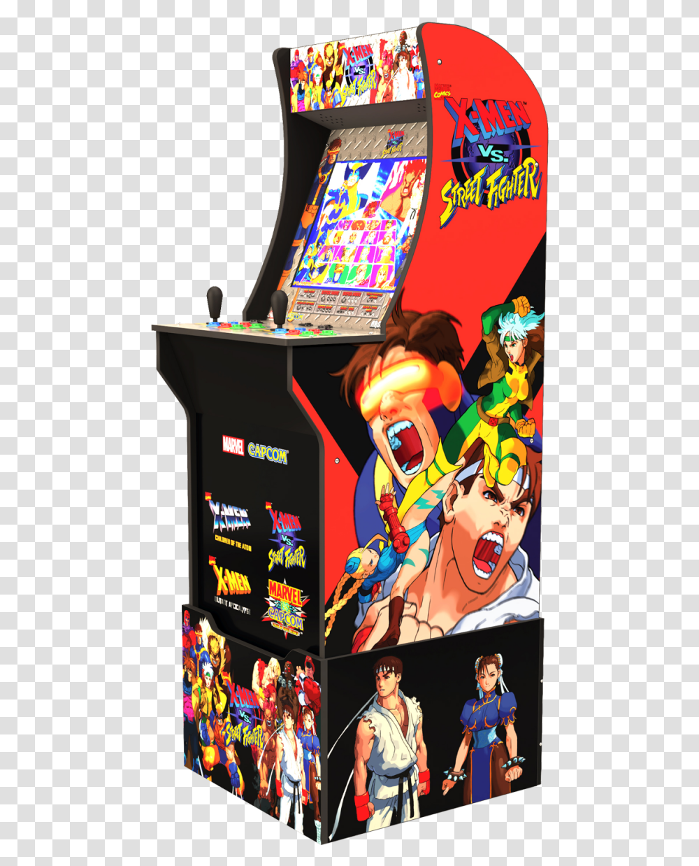 Announces New Marvel Pinball And Vs Capcom X Men Vs Street Fighter Arcade1up, Person, Human, Arcade Game Machine, Gambling Transparent Png