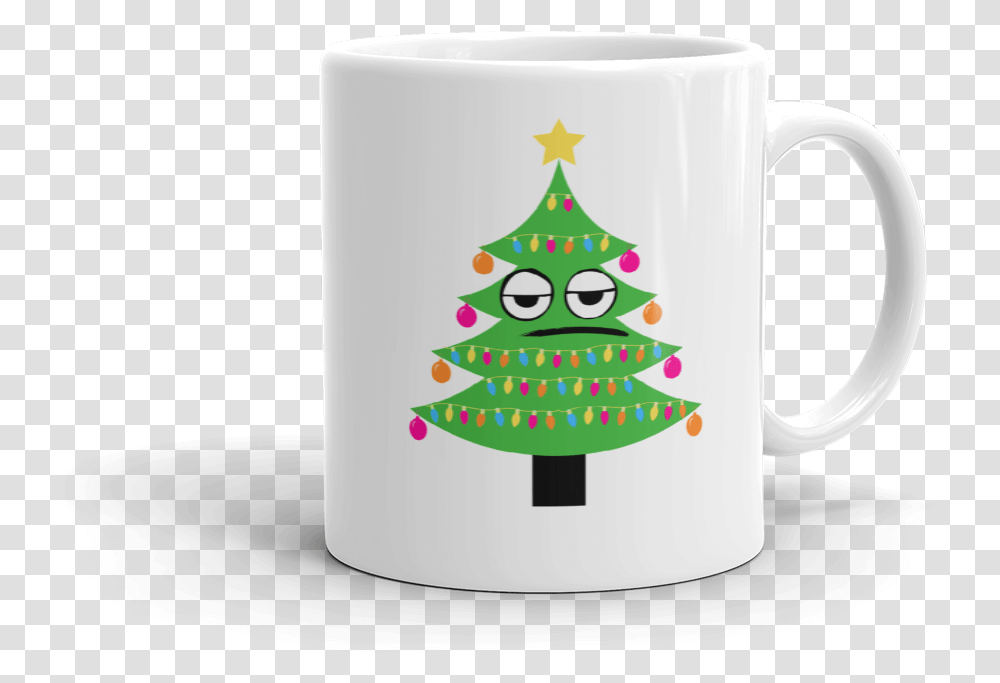 Annoyed Christmas Tree Mockup Handle On Right 11oz Mug, Coffee Cup, Plant, Wedding Cake, Dessert Transparent Png