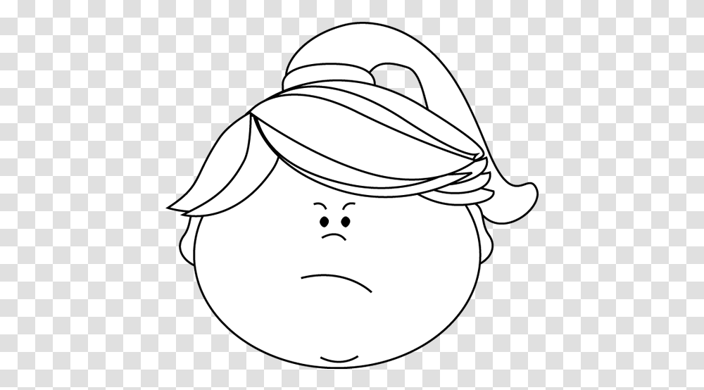 Annoyed Face Mad Clipart Black And White Clipartfest Black And White Clip Art Angry, Produce, Food, Plant, Stencil Transparent Png