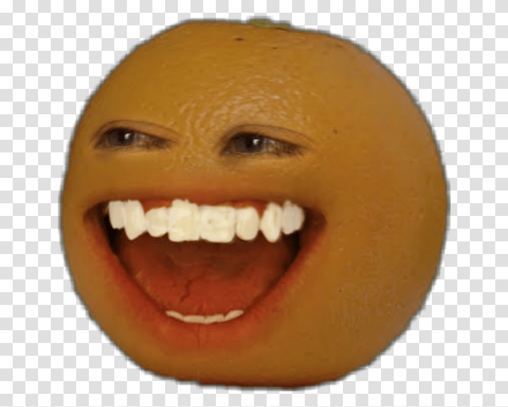 Annoyingorange Annoying Orange With Happy, Teeth, Mouth, Lip, Plant Transparent Png