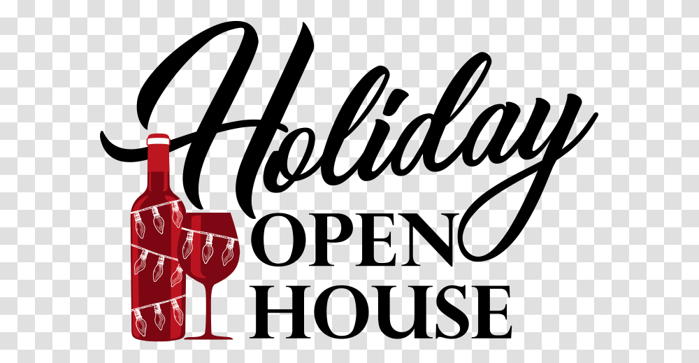 Annual Holiday Open House Logo Illustration, Glass, Wine, Alcohol, Beverage Transparent Png
