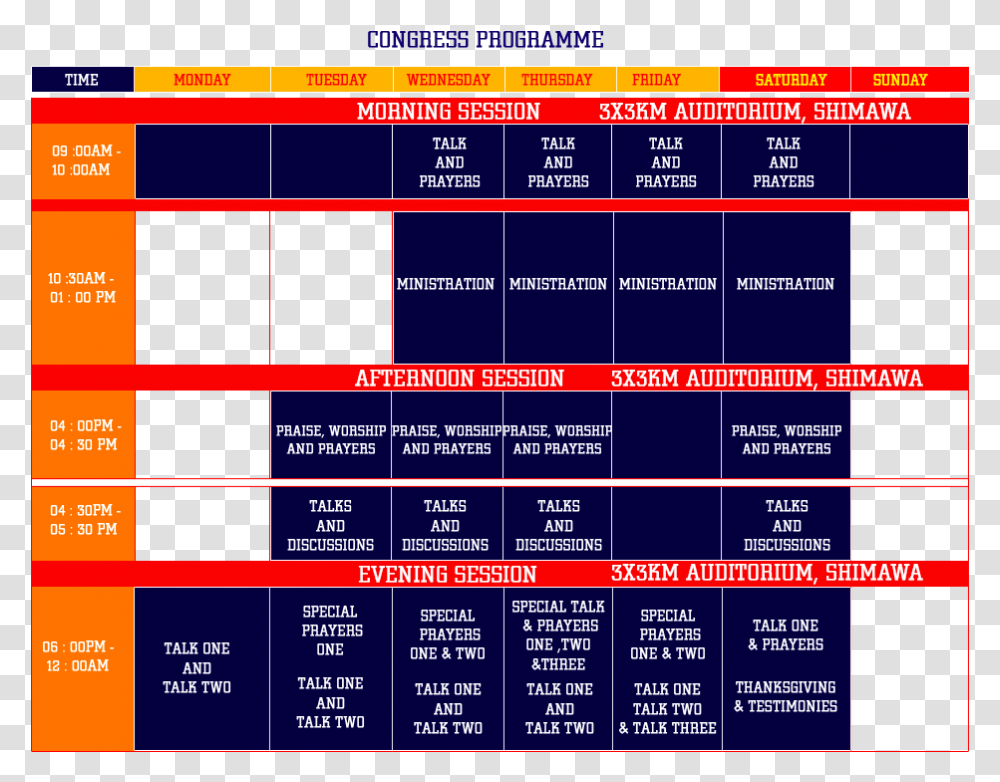 Annual Holy Ghost Congress Programme Holy Ghost Congress 2019 Schedule, Plan, Plot, Diagram Transparent Png