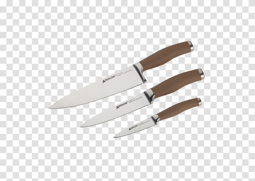 Anolon Suregrip Piece Bronze Chef Knife Set, Blade, Weapon, Weaponry, Cutlery Transparent Png