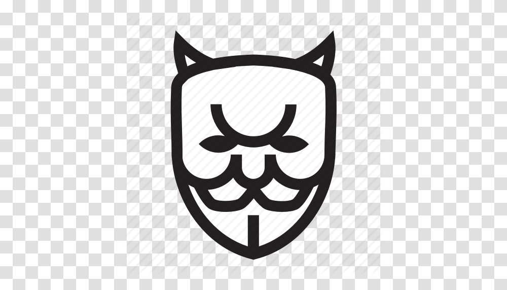 Anonymous Bad Devil Emoticon Hacker Icon, Armor, Shield, Stencil Transparent Png