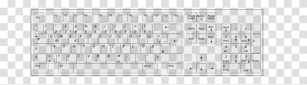 Anonymous German Computer Keyboard Layout, Technology, Computer Hardware, Electronics Transparent Png
