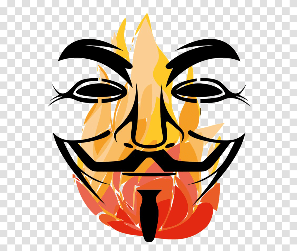 Anonymous Mask No Background, Modern Art, Fire Transparent Png