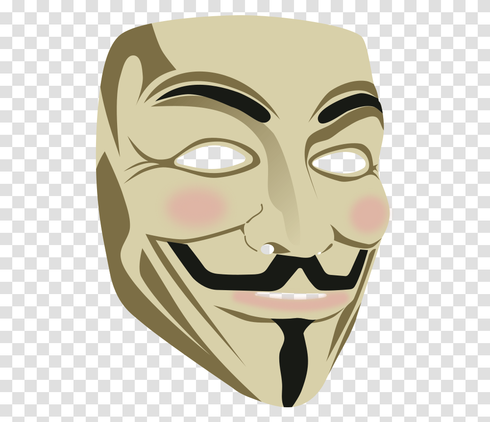 Anonymous Mask Vector Guy Fawkes Mask, Head Transparent Png