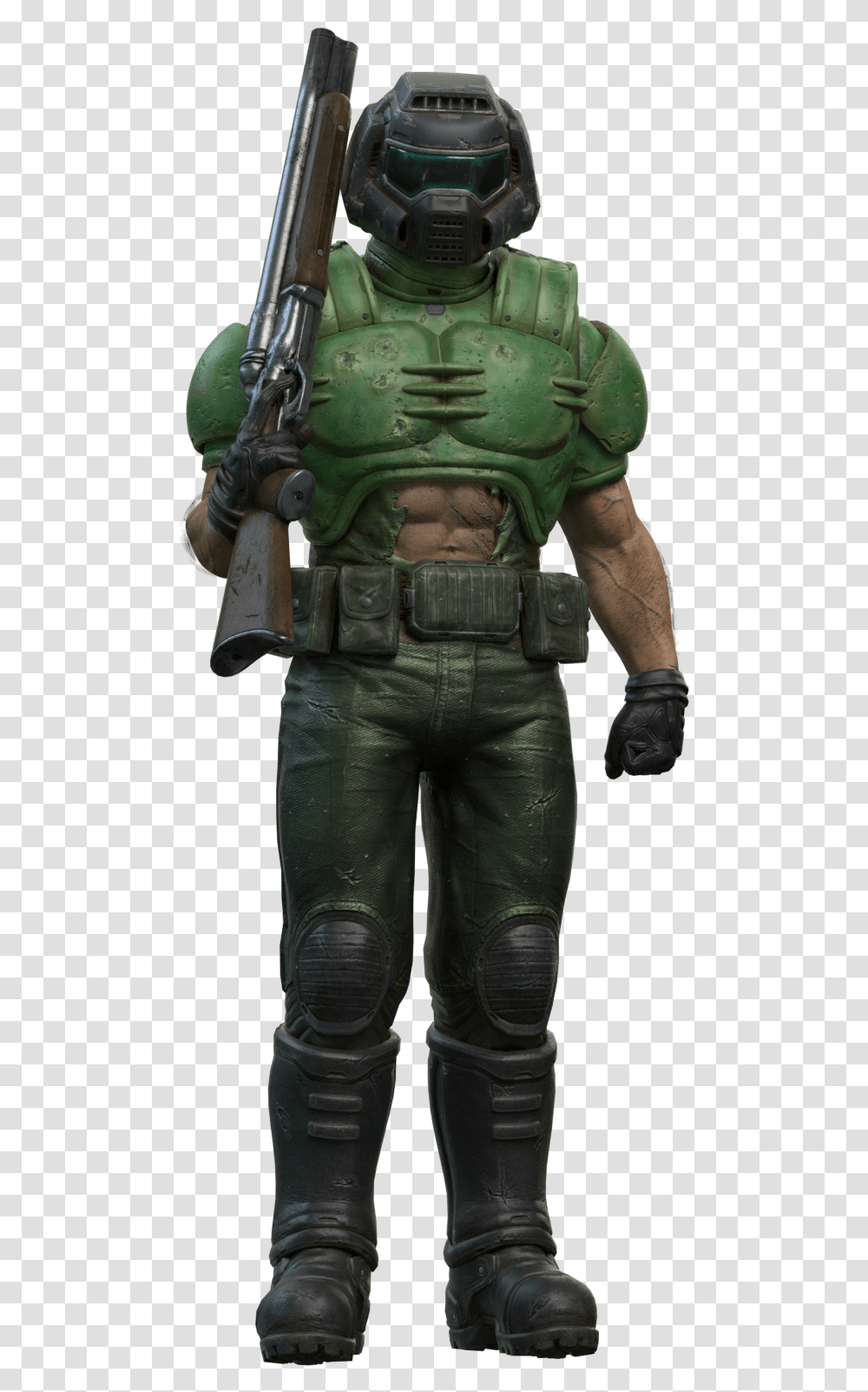 Another Doom Guy Render Updated Skin Shader Doomguy, Person, Pants, Helmet Transparent Png