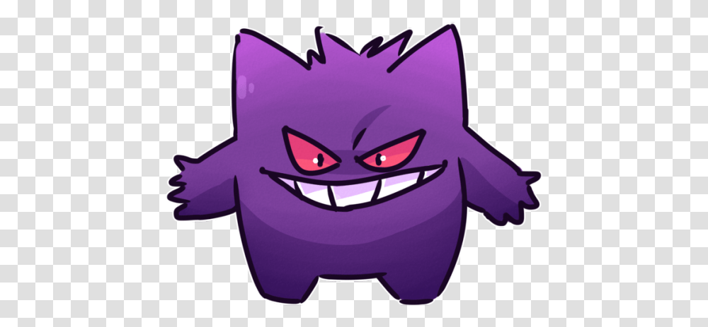 Another Gengar By Eiiart Cartoon, Label, Text, Pac Man Transparent Png