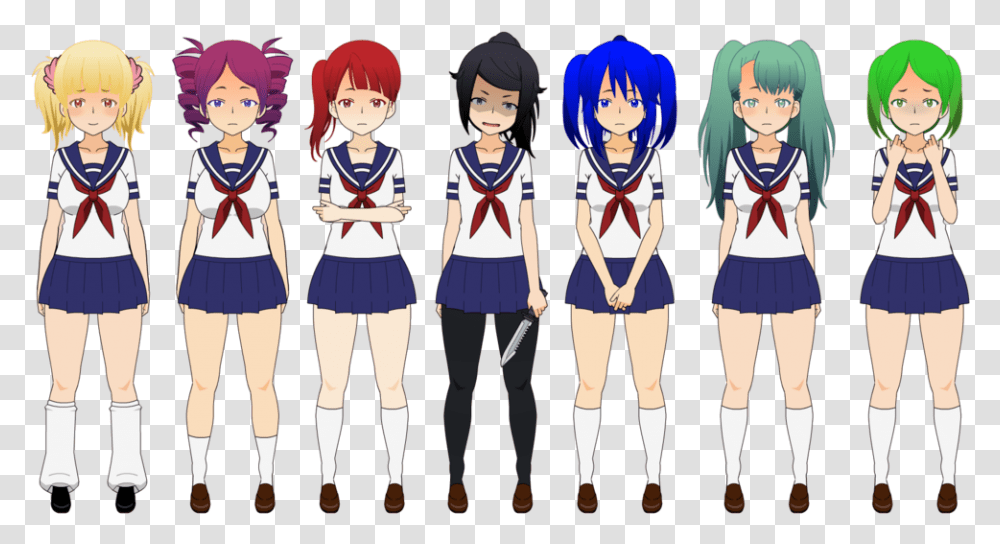 Another Name For Dating Site Yandere Simulator All Girl Characters, Person, Human, Skirt Transparent Png