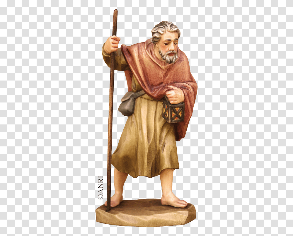 Anri Nativity Kuolt 3 Shepherd With Lantern New 2013 Prophet, Person, Human, Art, Figurine Transparent Png