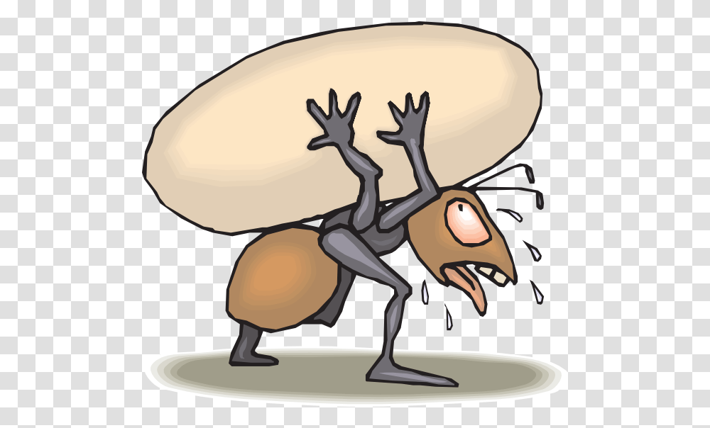 Ant Carrying Egg Svg Clip Arts Ant Working Hard Cartoon, Animal, Wasp, Bee, Insect Transparent Png