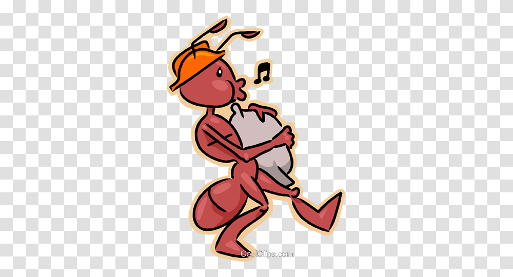 Ant Carrying Sack Royalty Free Vector Clip Art Illustration, Food, Animal, Invertebrate, Insect Transparent Png