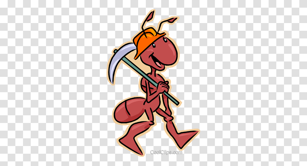 Ant With Pick Axe Royalty Free Vector Clip Art Illustration, Insect, Invertebrate, Animal, Leisure Activities Transparent Png