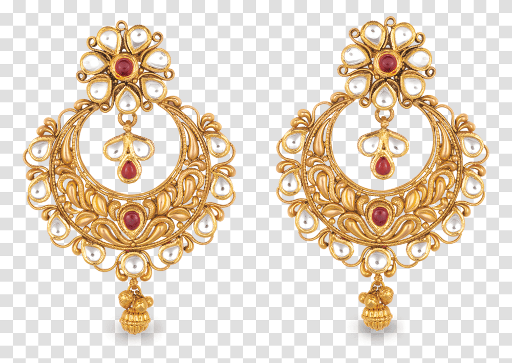 Antara Chandbali Gold Earring Earring, Jewelry, Accessories, Accessory Transparent Png