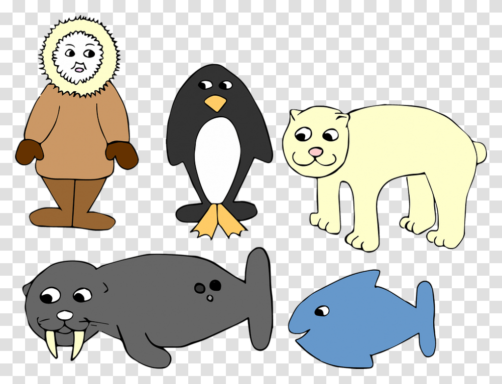 Antarctica Winter Eskimo Penguin Fish Seal Bear Eskimo Penguin, Animal, Bird, Mammal, Sea Life Transparent Png
