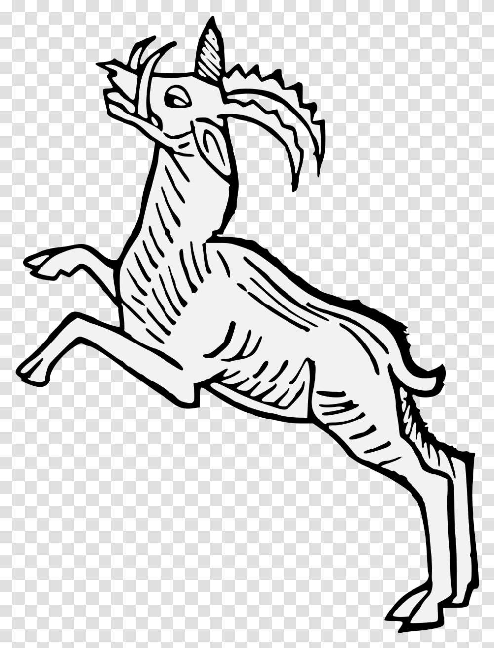 Antelope Traceable Heraldic Art Language, Stencil, Mammal, Animal, Zebra Transparent Png