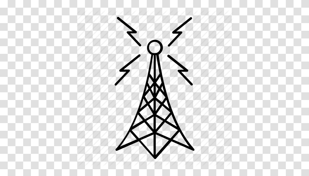 Antenna Broadcast Communication Connection Noise Radio Waves, Electric Transmission Tower, Power Lines, Cable Transparent Png