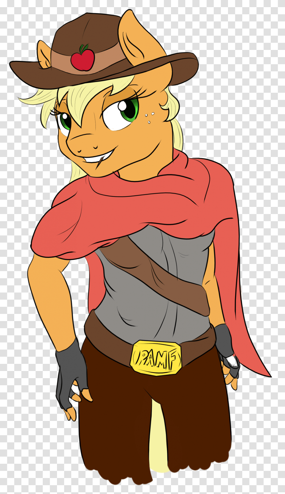 Anthro Applejack Artist Theshadowstone Clothes Costume Cartoon, Hat, Apparel, Person Transparent Png