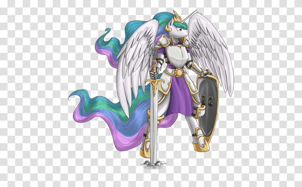 Anthro Princess Celestia In Armor, Angel, Archangel, Wheel Transparent Png