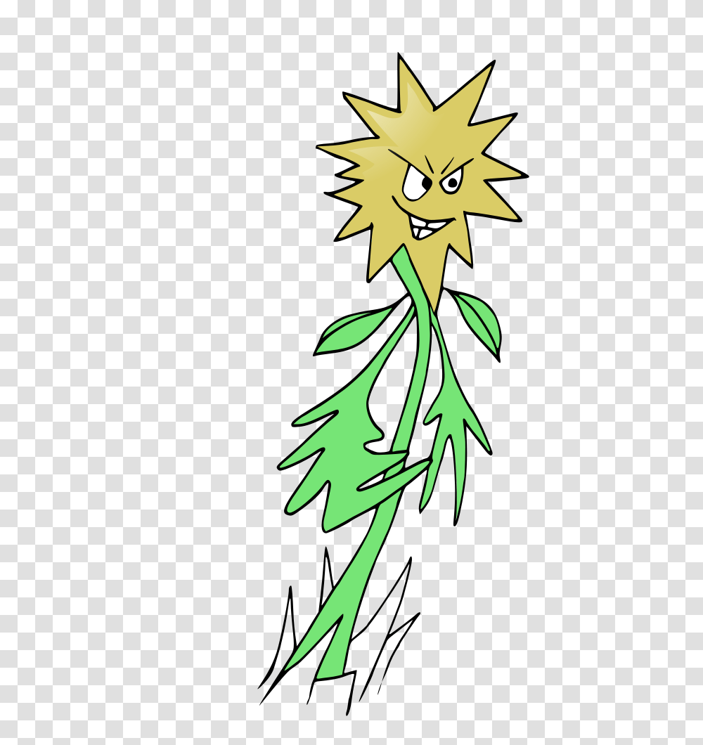 Anthropomorphic Angry Flower Clipart Cartoons Illustrations, Plant, Leaf, Vegetation, Tree Transparent Png