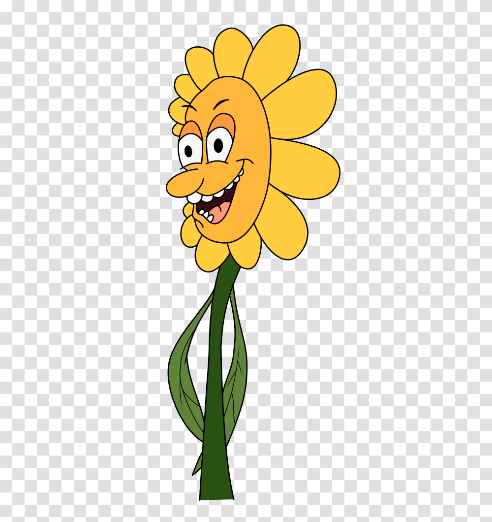 Anthropomorphic Plant Flower Cartoon Clipart Cartoons, Sunflower, Gold, Pollen, Food Transparent Png