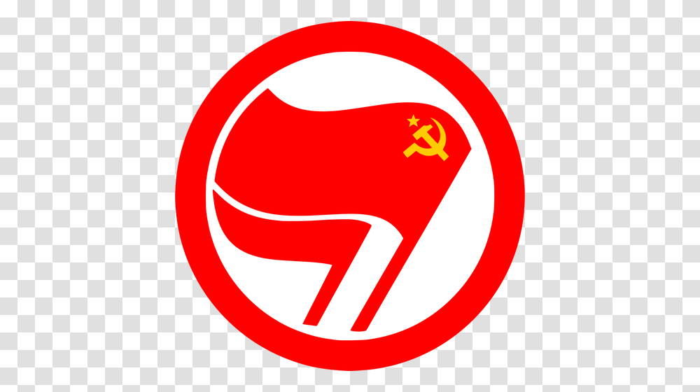 Antifascist Communist Action Red Symbol, Ketchup, Food, Hand, Logo Transparent Png