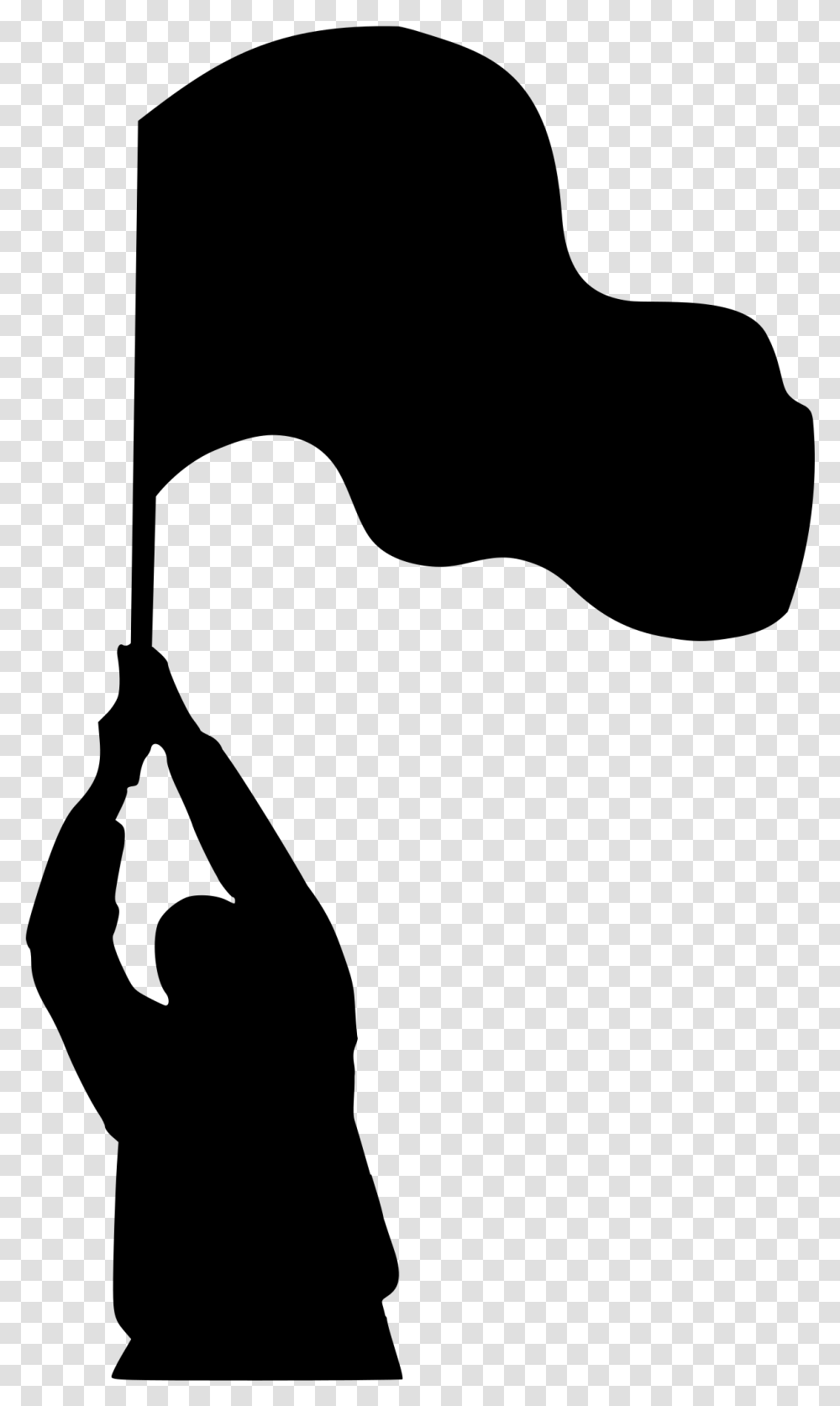 Antifascist Holding A Flag Clip Arts Man Holding Flag Silhouette, Gray, World Of Warcraft Transparent Png