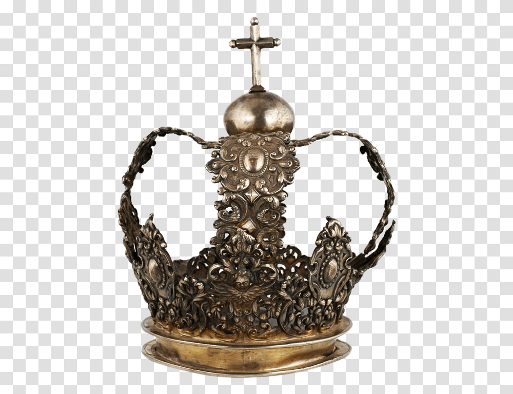 Antique 18 Century Hand Wrought Silver Crown Cross Antique, Jewelry, Accessories, Accessory Transparent Png