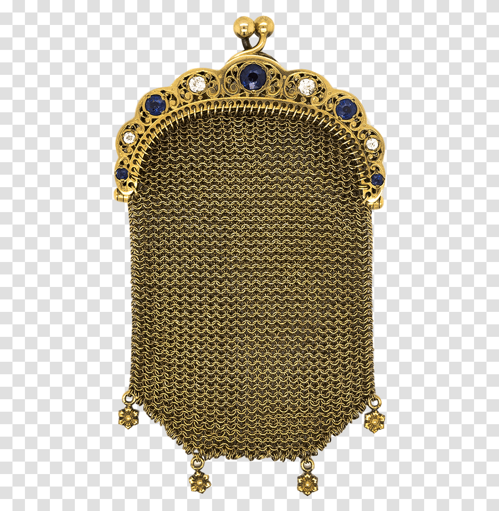 Antique 18k Yellow Gold Mesh Coin Purse Locket, Armor, Chain Mail, Rug, Chandelier Transparent Png