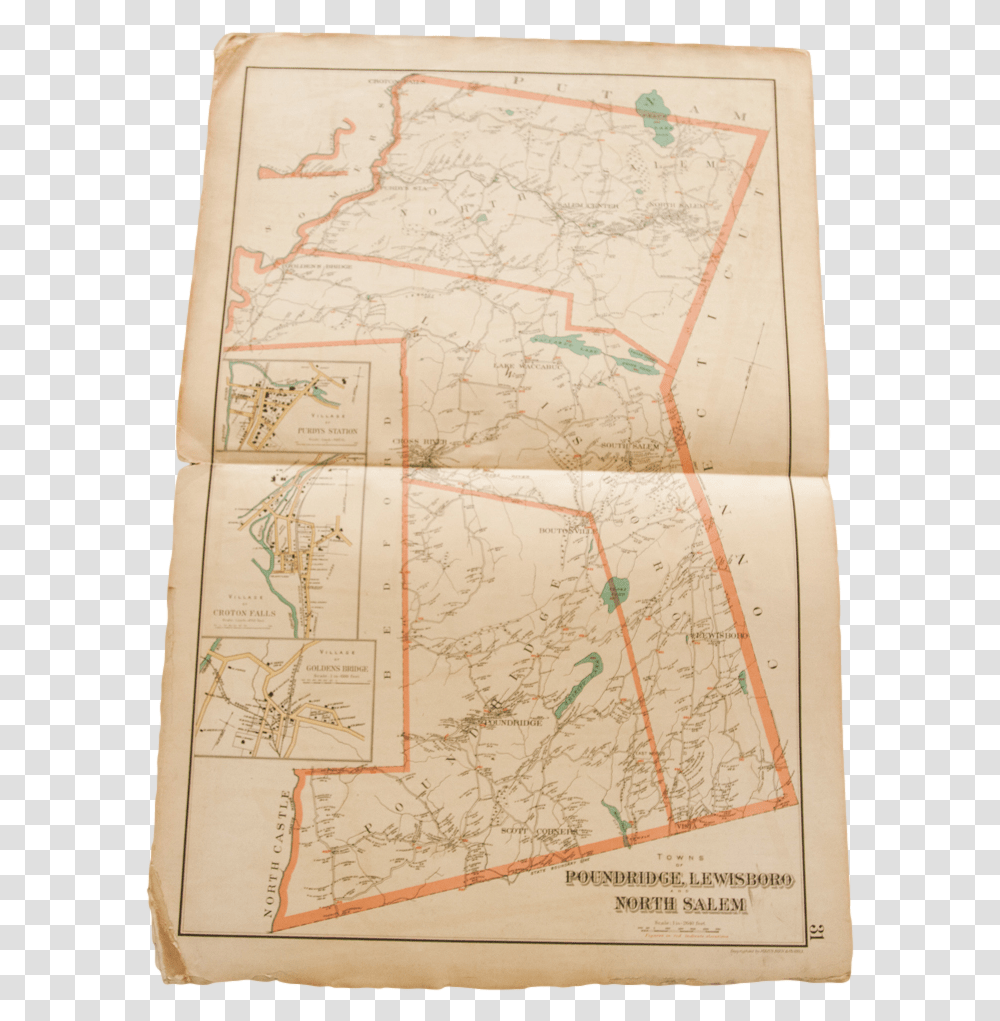 Antique 19th Century Julius Bien Pound Ridge Scotts Atlas, Plot, Map, Diagram Transparent Png