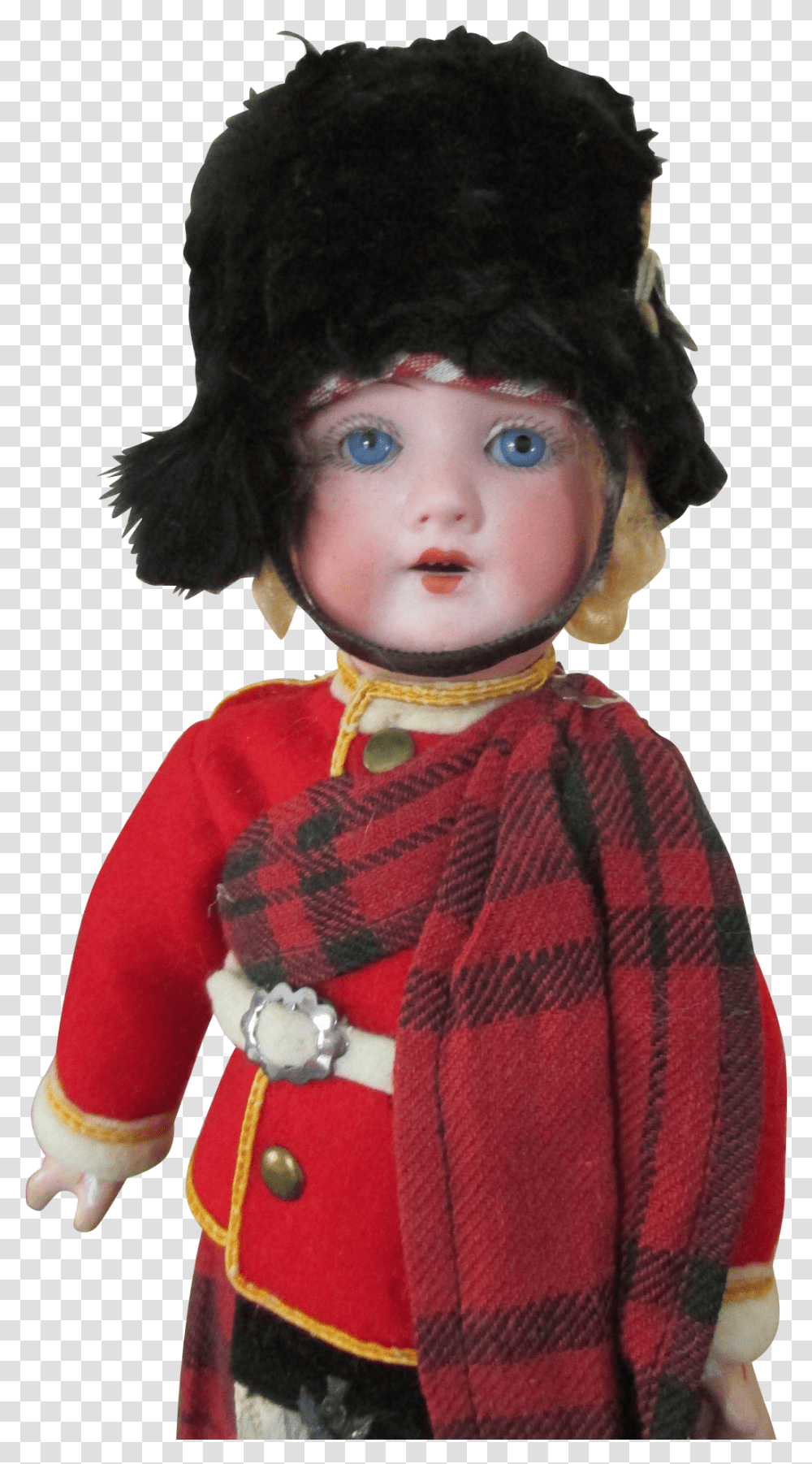 Antique All Original Bisque Head Scottish Boy Doll, Apparel, Toy, Person Transparent Png