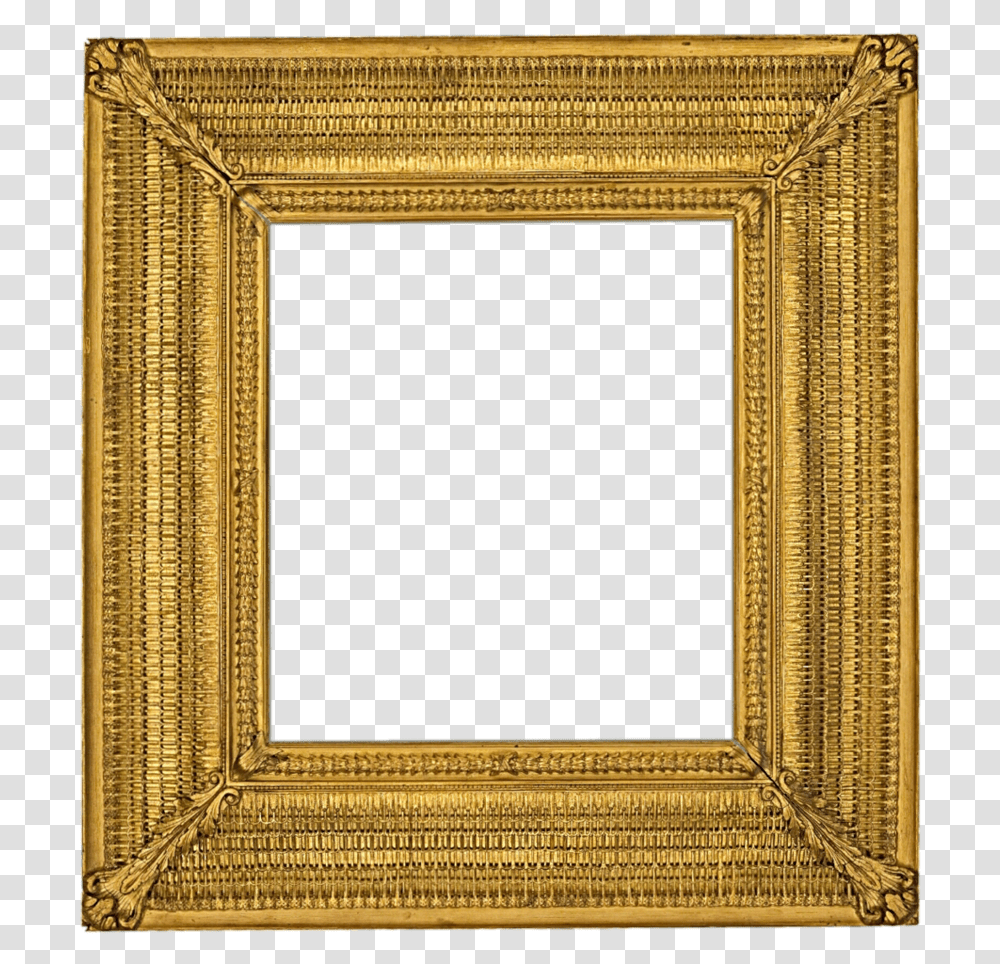 Antique Bamboo And Wicker Frame By Jeanicebartzen27 Picture Frame, Gold, Rug, Mirror Transparent Png
