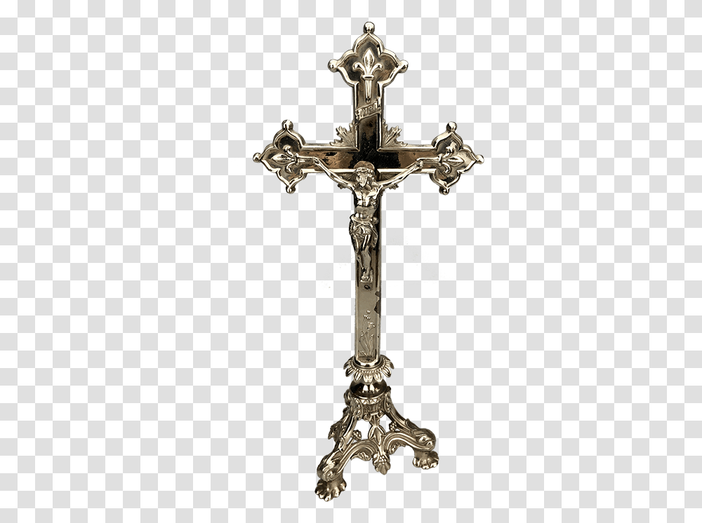 Antique Baroque European Silvered Alter Crucifix Cross, Interior Design, Indoors Transparent Png
