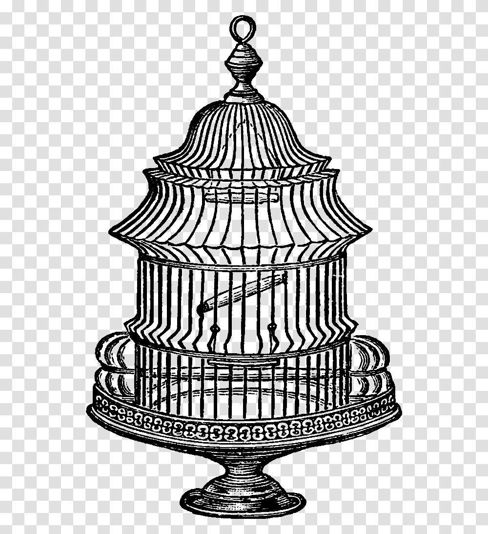 Antique Bird Cage Drawing Vintage Bird Cage Illustration Free, Lighting, Silhouette, Outdoors, Nature Transparent Png