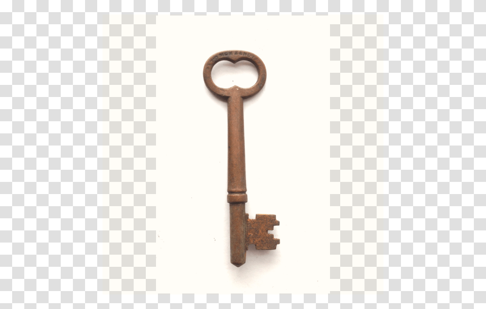 Antique Brass Barrel Skeleton Key With Notched Flag Hippo, Hammer, Tool Transparent Png