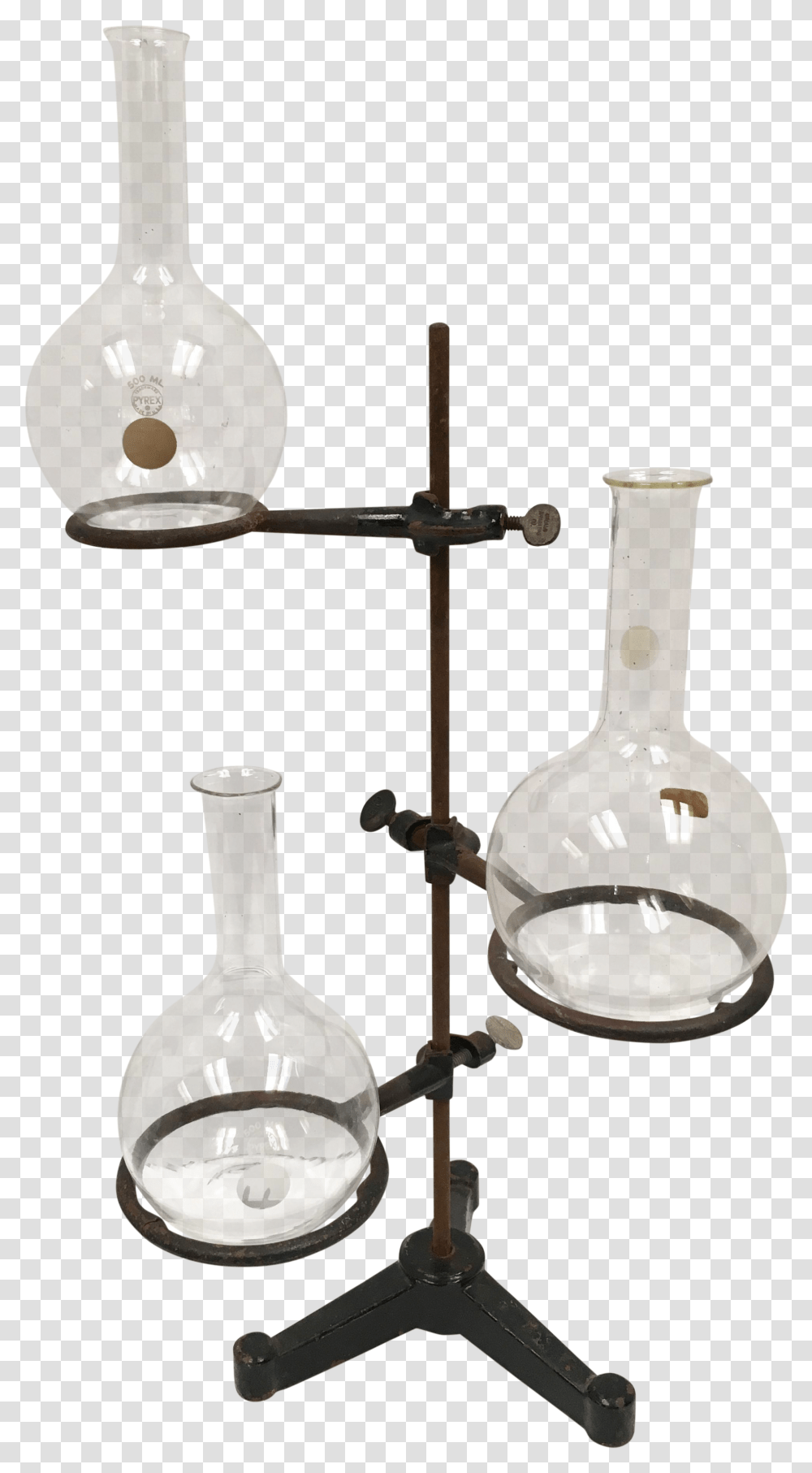 Antique Chemistry Lab Stand With Glass Beakers Antique Glass Chemistry Set, Porcelain, Pottery, Lamp Transparent Png