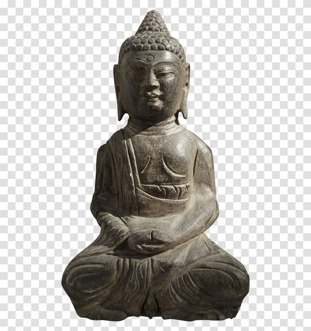 Antique Chinese Stone Sitting Buddha Statue Gautama Buddha, Worship, Person, Human Transparent Png