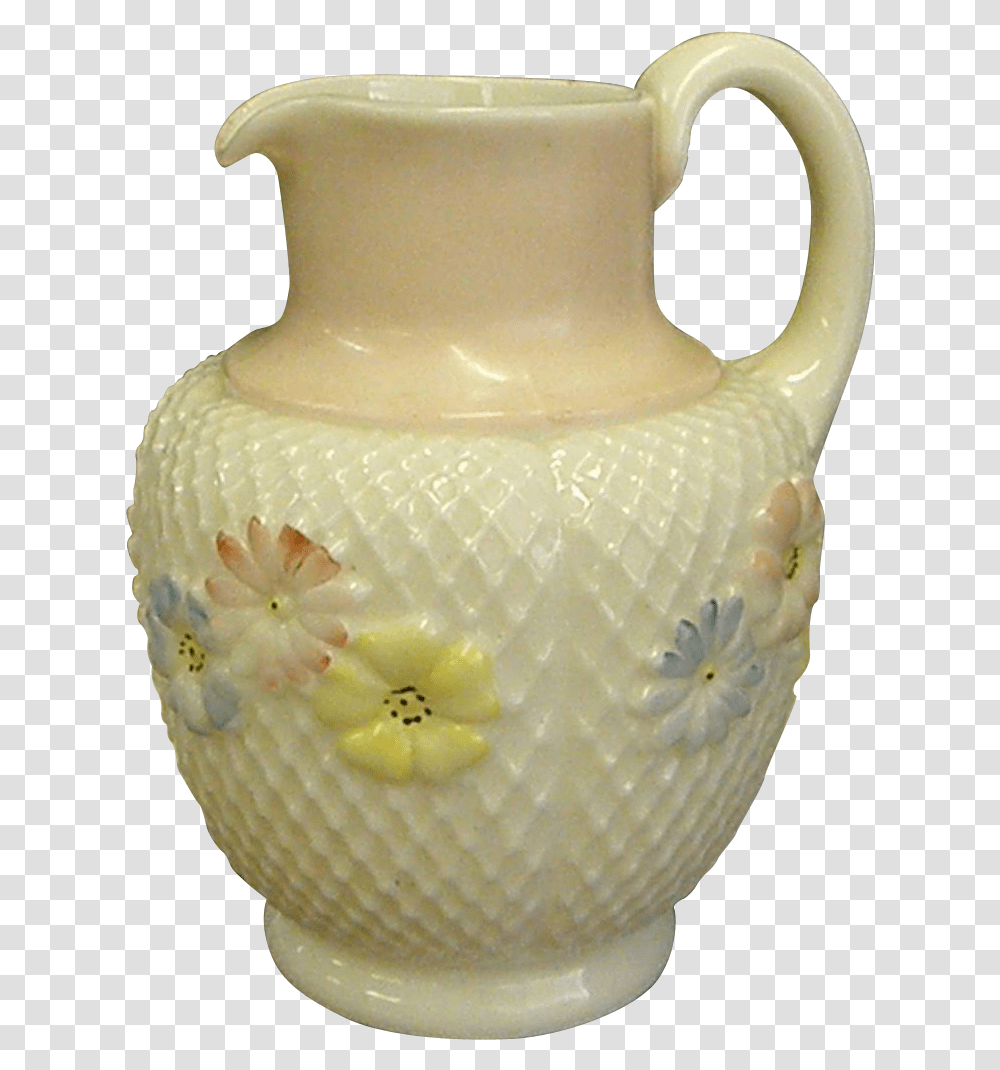 Antique Cosmos Pattern Glass Water Pitcher Earthenware, Porcelain, Pottery, Milk, Beverage Transparent Png