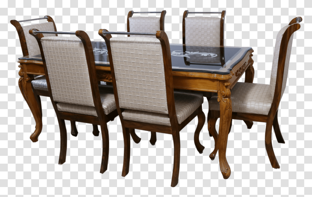Antique Dining Table With Chairs Chair, Furniture, Tabletop, Wood, Desk Transparent Png