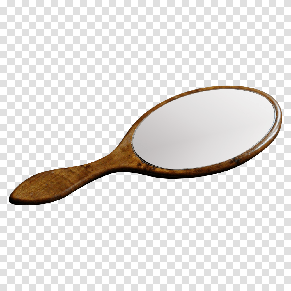 Antique English Hand Held Vanity Mirror, Spoon, Cutlery, Magnifying, Wooden Spoon Transparent Png