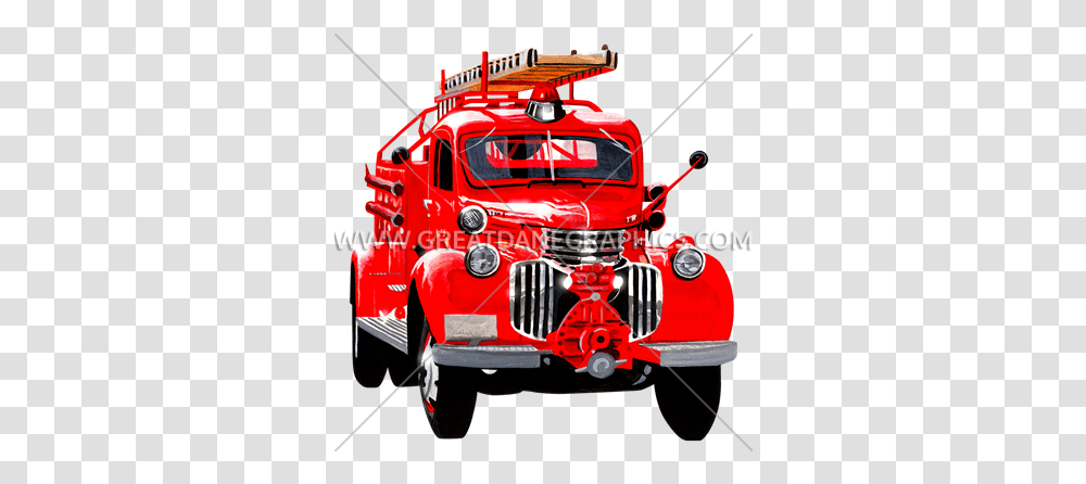 Antique Fire Truck Production Ready Artwork For T Shirt Car, Vehicle, Transportation, Automobile, Fire Department Transparent Png