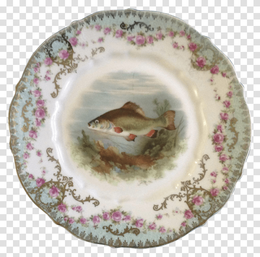 Antique Fish Luncheon Plate Carl Tielsch Ct Germany Plate, Porcelain, Art, Pottery, Dish Transparent Png