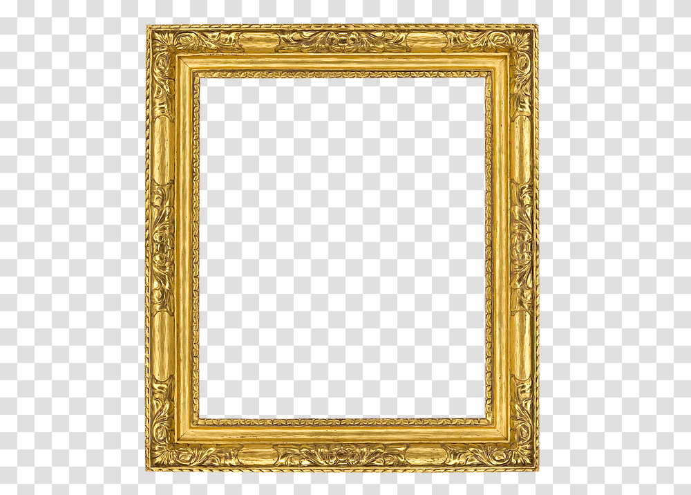 Antique Frame Frame Golden, Rug, Painting, Mirror Transparent Png