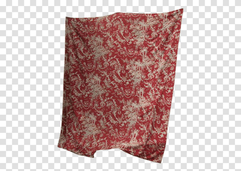 Antique French Rococo Fragonard Floral Red Curtain Panel Fabric Silk, Rug, Pillow, Cushion, Velvet Transparent Png