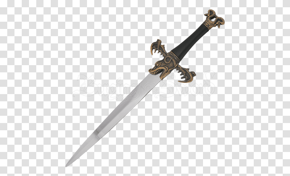 Antique Gold Medieval Dragon Dagger Medieval Dragon Dagger, Weapon, Weaponry, Knife, Blade Transparent Png