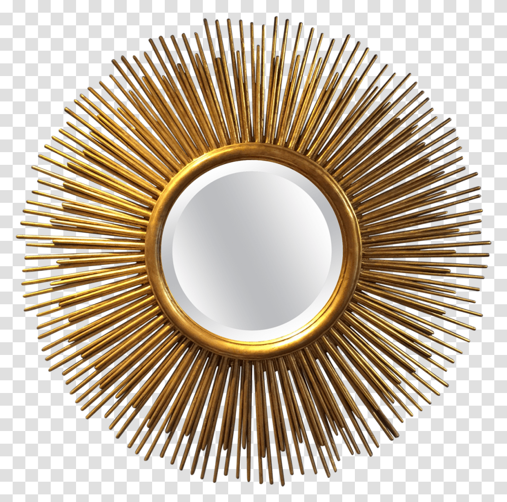 Antique Gold Sunburst Mirror Circle, Fisheye, Bronze Transparent Png