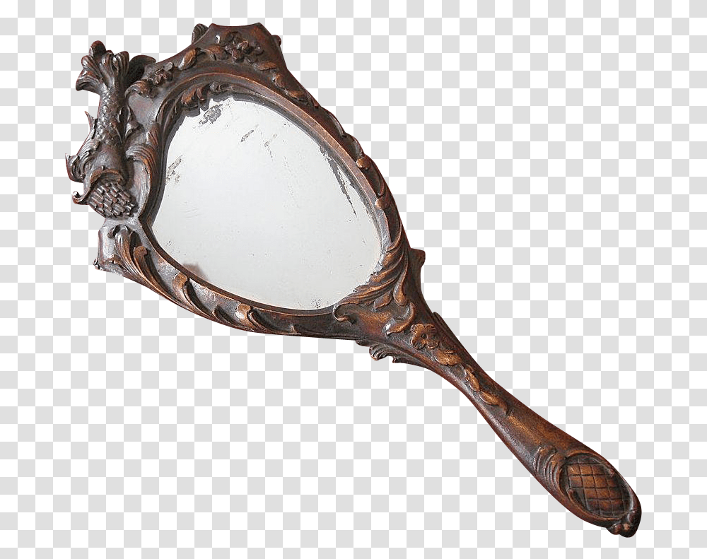 Antique Hand Mirrors Art Nouveau Vintage Silver Plated Hand Mirror Background, Scissors, Blade, Weapon, Weaponry Transparent Png