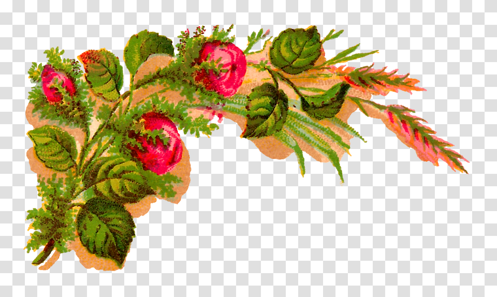 Antique Images Digital Decorative Flower Corner Download Rose, Leaf, Plant, Potted Plant, Vase Transparent Png